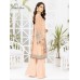 Soft Peach chiffon Outfit with trousers and sharara